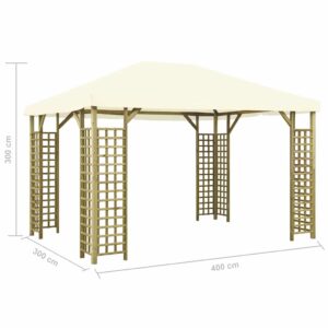 Pavėsinė, kreminės spalvos, 4x3m