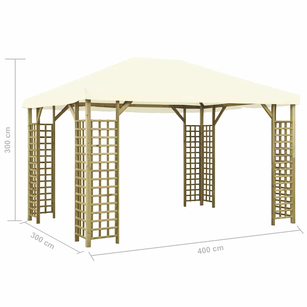 Pavėsinė, kreminės spalvos, 4x3m Pavėsinė, kreminės spalvos, 4x3m