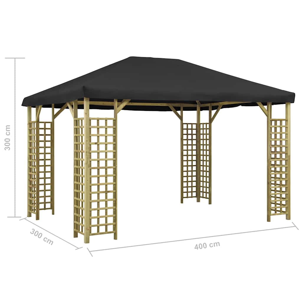 Pavėsinė, antracito spalvos, 4x3m (310033+47717) Pavėsinė, antracito spalvos, 4x3m (310033+47717)