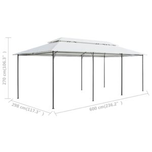 Pavėsinė, baltos spalvos, 600x298x270cm, 180g/m²