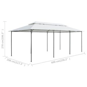 Pavėsinė su užuolaidomis, balta, 600x298x270cm, 180g/m²