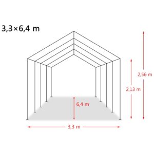 Nuimama palapinė gyvuliams, žalia, 3,3x6,4m, PVC, 550g/m²
