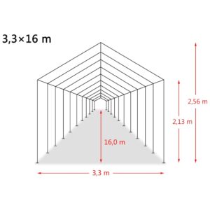 Nuimama palapinė gyvuliams, žalia, 3,3x16m, PVC, 550g/m²