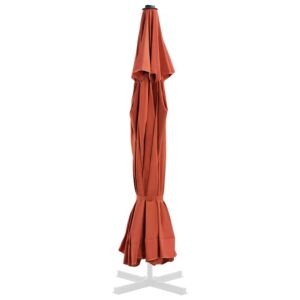 Pakaitinis audinys lauko skėčiui nuo saulės, terakota, 515cm