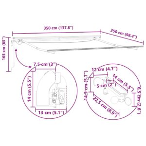 Elektrinis markizės rėmas su LED ir jutikliu 3,5 x 2,5 m Balta
