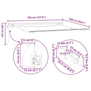 Elektrinis markizės rėmas su LED ir jutikliu 3,5 x 2,5 m