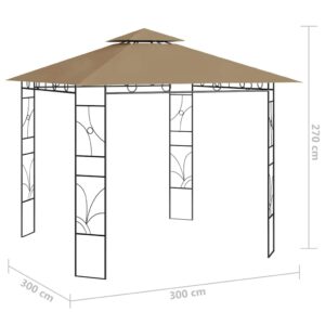 Pavėsinė, taupe spalvos, 3x3x2,7m, 160g/m²
