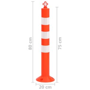 Eismo reguliavimo stulpeliai su grandine, 10vnt., 75cm, PE