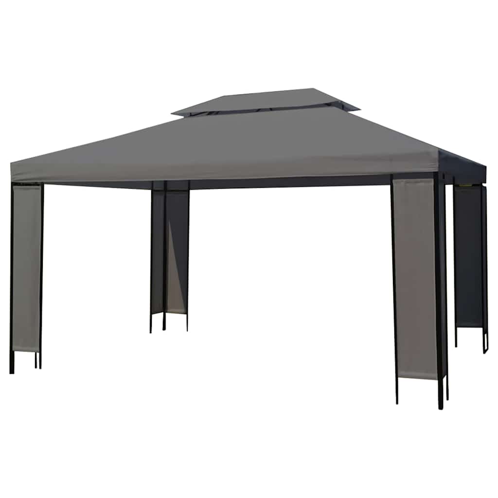 Pavėsinė su lemputėmis LED, antracito, 3x4m Pavėsinė su lemputėmis LED, antracito, 3x4m - Image 4