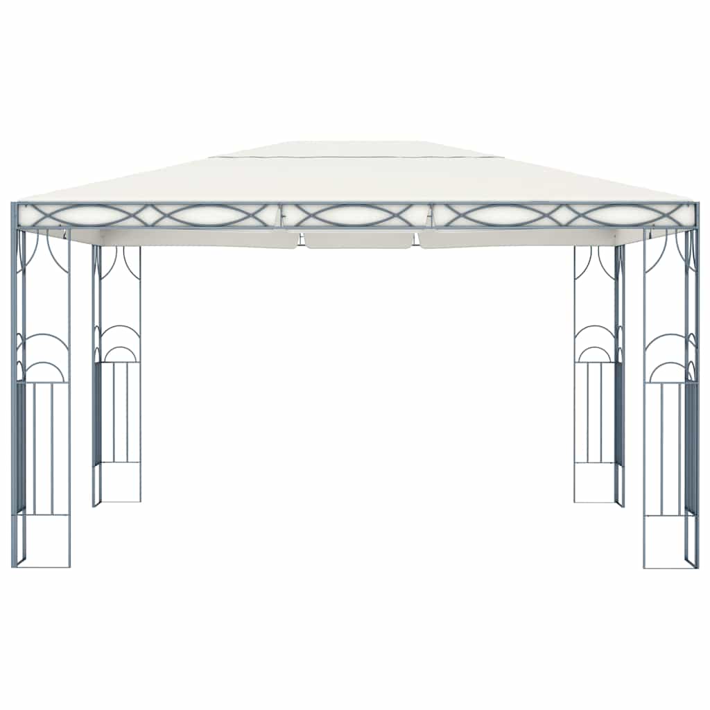 Pavėsinė su lemputėmis LED, kreminė, 400×300 cm Pavėsinė su lemputėmis LED, kreminė, 400x300 cm - Image 4
