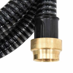 Siurbimo žarna su žalvarinėmis jungtimis, juoda, 1,1", 7m, PVC