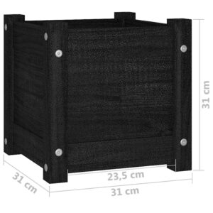 Sodo loveliai, 2vnt., juodi, 31x31x31cm, pušies masyvas