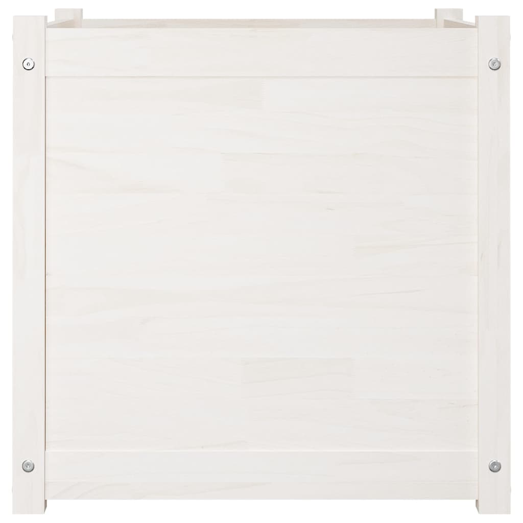 Sodo loveliai, 2vnt., balti, 60x60x60cm, pušies masyvas Sodo loveliai, 2vnt., balti, 60x60x60cm, pušies masyvas - Image 4