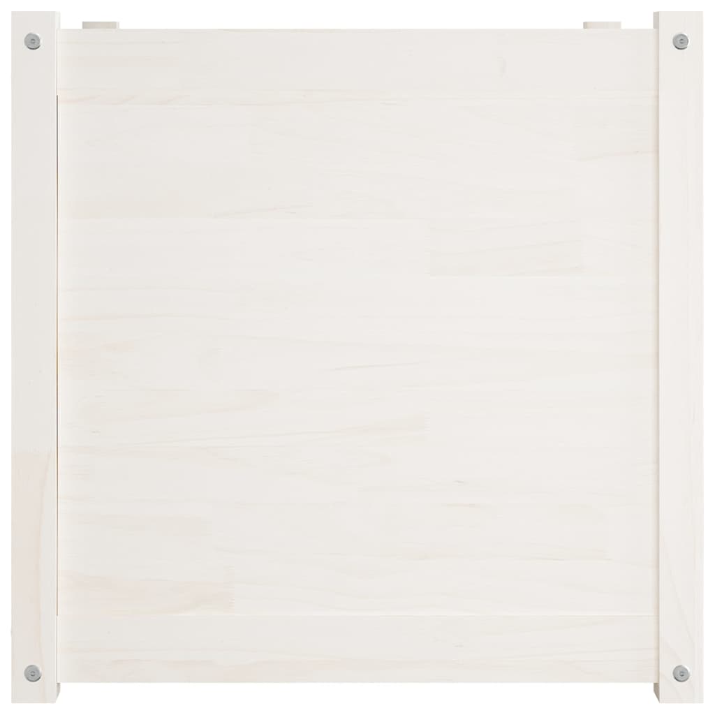 Sodo loveliai, 2vnt., balti, 60x60x60cm, pušies masyvas Sodo loveliai, 2vnt., balti, 60x60x60cm, pušies masyvas - Image 5