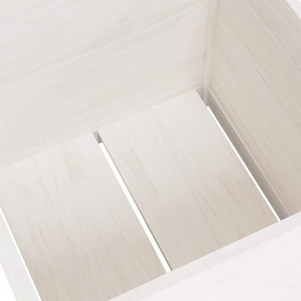 Sodo loveliai, 2vnt., balti, 60x60x60cm, pušies masyvas Sodo loveliai, 2vnt., balti, 60x60x60cm, pušies masyvas - Image 6