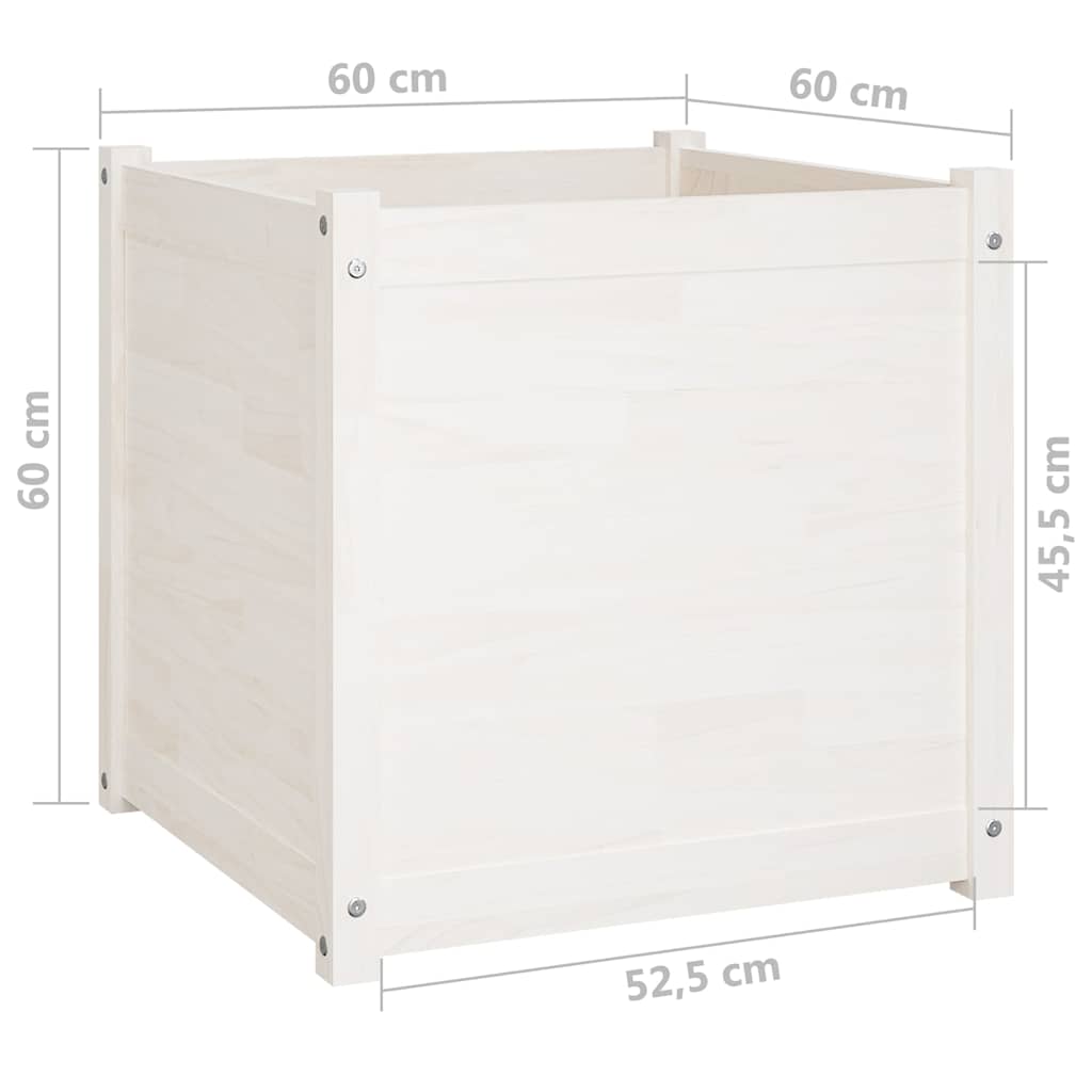 Sodo loveliai, 2vnt., balti, 60x60x60cm, pušies masyvas Sodo loveliai, 2vnt., balti, 60x60x60cm, pušies masyvas