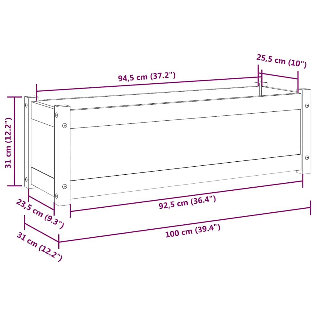 Sodo lovelis, 100x31x31cm, pušies medienos masyvas Sodo lovelis, 100x31x31cm, pušies medienos masyvas