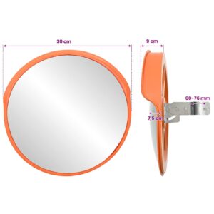Lauko išgaubtas eismo veidrodis, oranžinis, Ø30 cm, polikarbonatas
