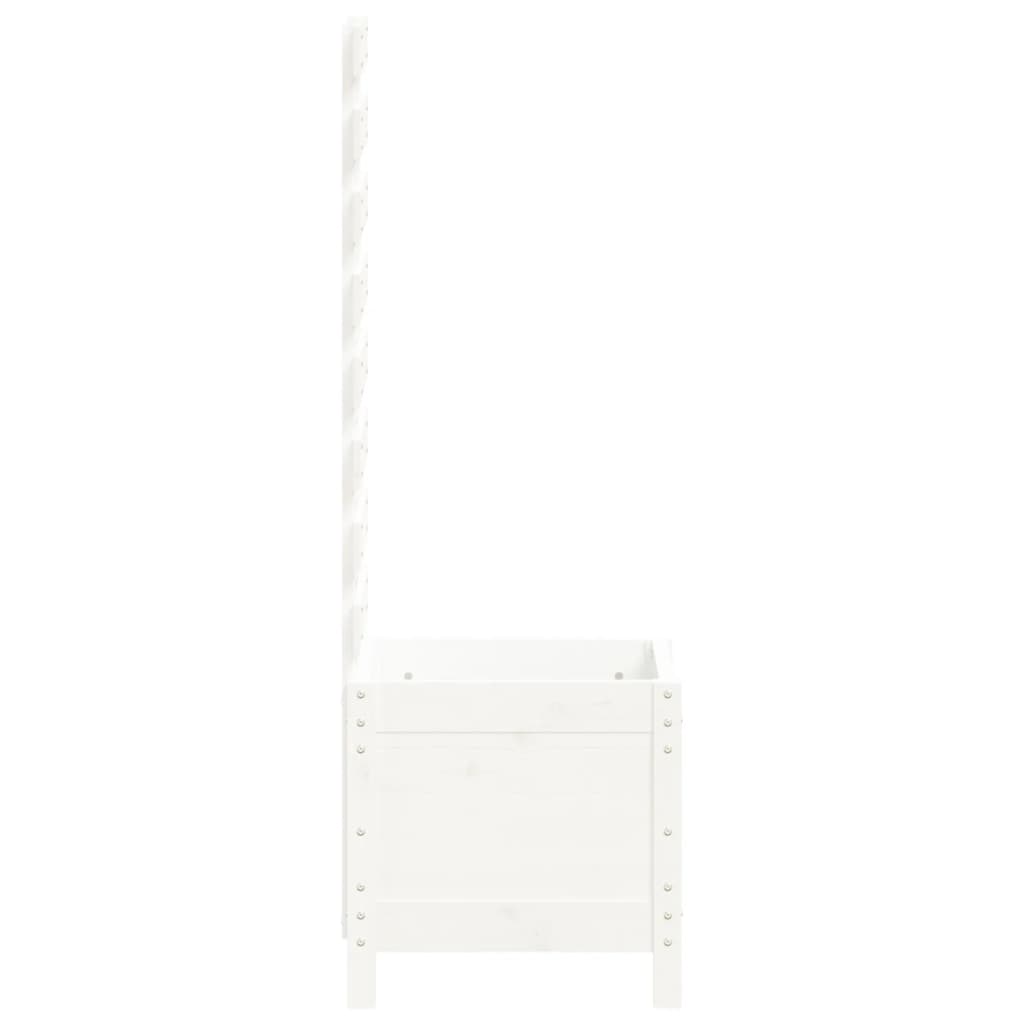 Sodo lovelis su stovu, baltas, 39×39,5x114cm, pušies masyvas Sodo lovelis su stovu, baltas, 39x39,5x114cm, pušies masyvas - Image 6