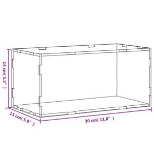 Vitrina, permatoma, 30x15x14 cm, akrilas