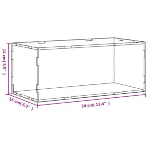 Vitrina, permatoma, 34x16x14 cm, akrilas