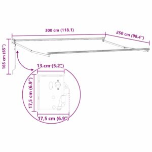 Electric Awning Frame 3 x 2,5 m Antracito