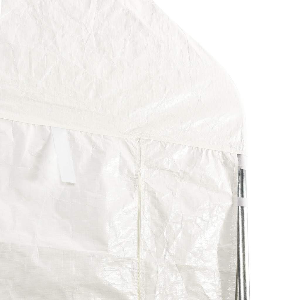 Pavėsinė su stogu, balta, 20,07×2,28×2,69m, polietilenas Pavėsinė su stogu, balta, 20,07x2,28x2,69m, polietilenas - Image 5