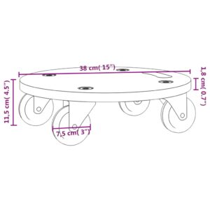 Transportavimo vežimėliai, 2vnt., 38x11,5cm, apskriti, 250kg