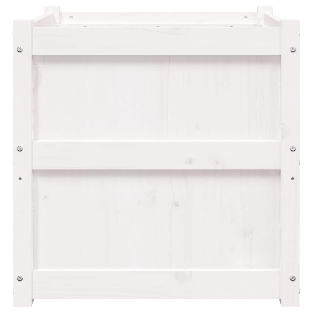 Sodo lovelis, baltas, 60x60x60cm, pušies medienos masyvas Sodo lovelis, baltas, 60x60x60cm, pušies medienos masyvas - Image 6