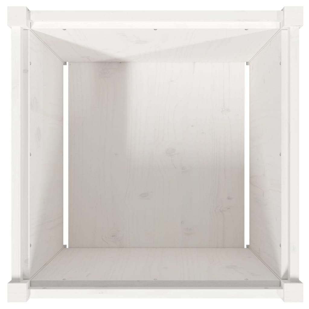 Sodo lovelis, baltas, 60x60x60cm, pušies medienos masyvas Sodo lovelis, baltas, 60x60x60cm, pušies medienos masyvas - Image 8