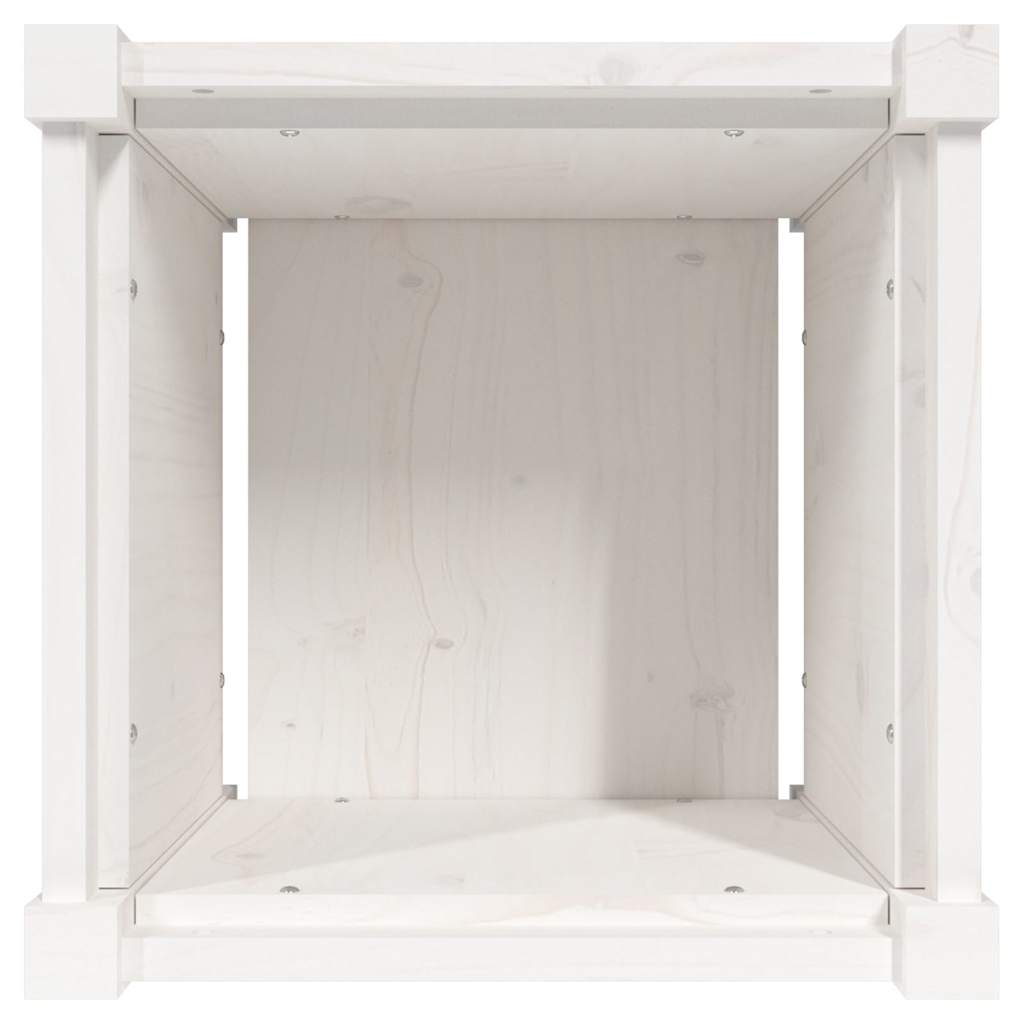 Sodo lovelis, baltas, 40x40x40 cm, pušies medienos masyvas Sodo lovelis, baltas, 40x40x40 cm, pušies medienos masyvas - Image 8