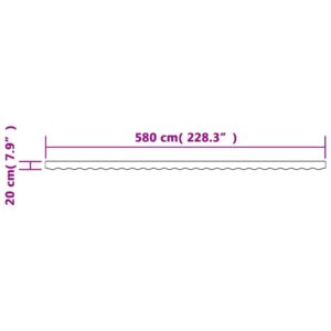 Pakaitinis audinys markizės apsiuvui, antracitas/baltas, 600 cm
