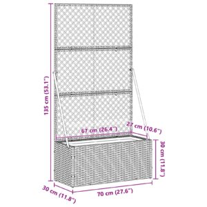 Sodo trelių vazonas Ruda 70 x 30 x 135 cm Metalas