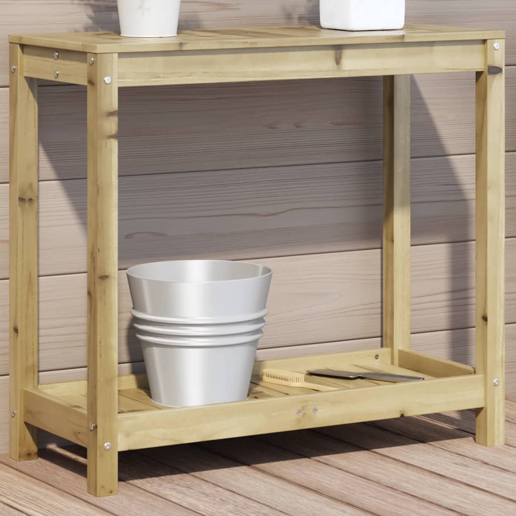 Sodinimo stalas su lentyna, 82,5x35x75cm, impregnuota pušis Sodinimo stalas su lentyna, 82,5x35x75cm, impregnuota pušis - Image 2