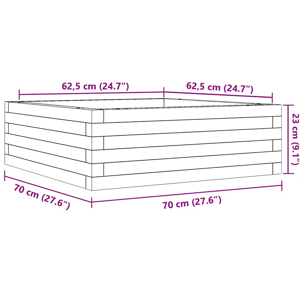 Sodo lovelis, 70x70x23cm, impregnuota pušies mediena Sodo lovelis, 70x70x23cm, impregnuota pušies mediena