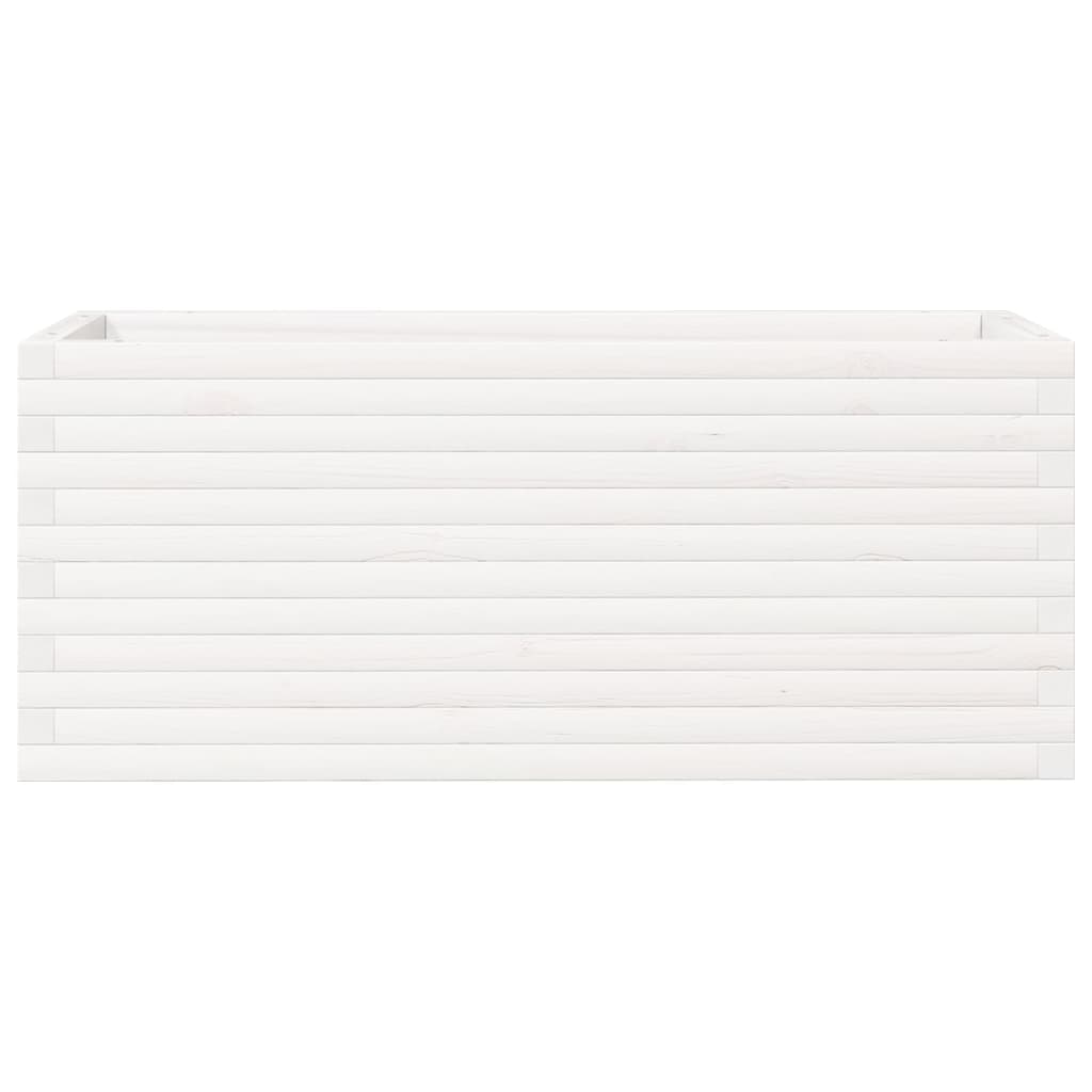 Sodo lovelis, baltas, 110x40x45,5cm, pušies medienos masyvas Sodo lovelis, baltas, 110x40x45,5cm, pušies medienos masyvas - Image 5