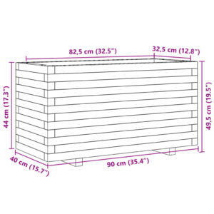 Sodo lovelis, 90x40x49,5cm, douglas eglės medienos masyvas