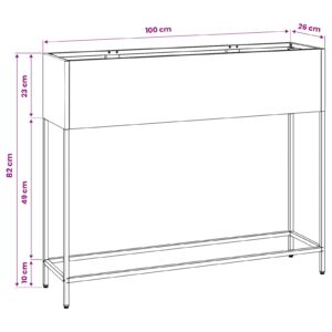 Pakeltas Sodo Vazonas Juoda 100 x 26 x 82 cm Plienas