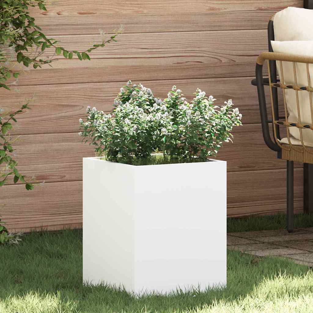 Sodo vazonas Balta 32 x 32 x 40 cm Šaltai valcuotas plienas Sodo vazonas Balta 32 x 32 x 40 cm Šaltai valcuotas plienas - Image 2