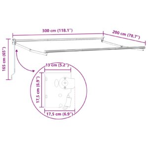 Mechaninis traukiamas markizės rėmas Baltas 3 x 2 m Aliuminis