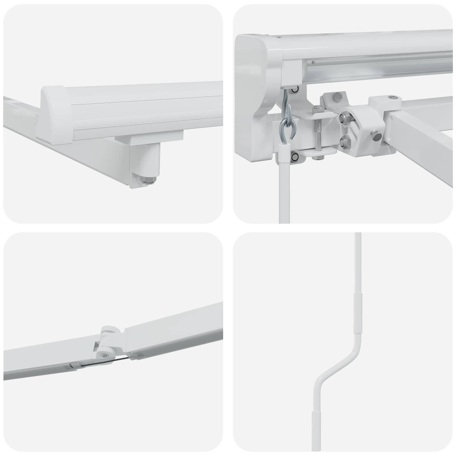 Rankinis markizės rėmas su LED Baltas 5 x 3 m Aliuminis Rankinis markizės rėmas su LED Baltas 5 x 3 m Aliuminis - Image 9