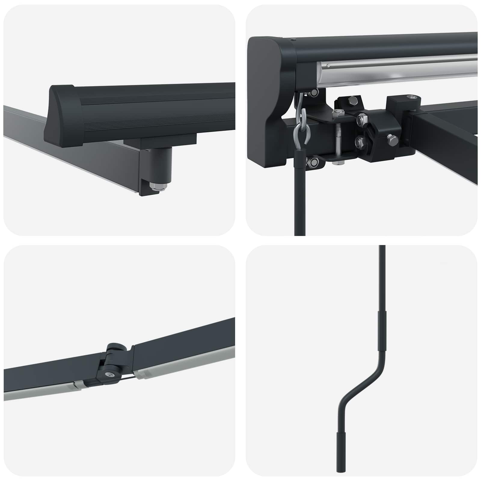 Rankinis markizės rėmas su LED Antracitas 4,5 × 3,5 m Aliuminis Rankinis markizės rėmas su LED Antracitas 4,5 × 3,5 m Aliuminis - Image 9