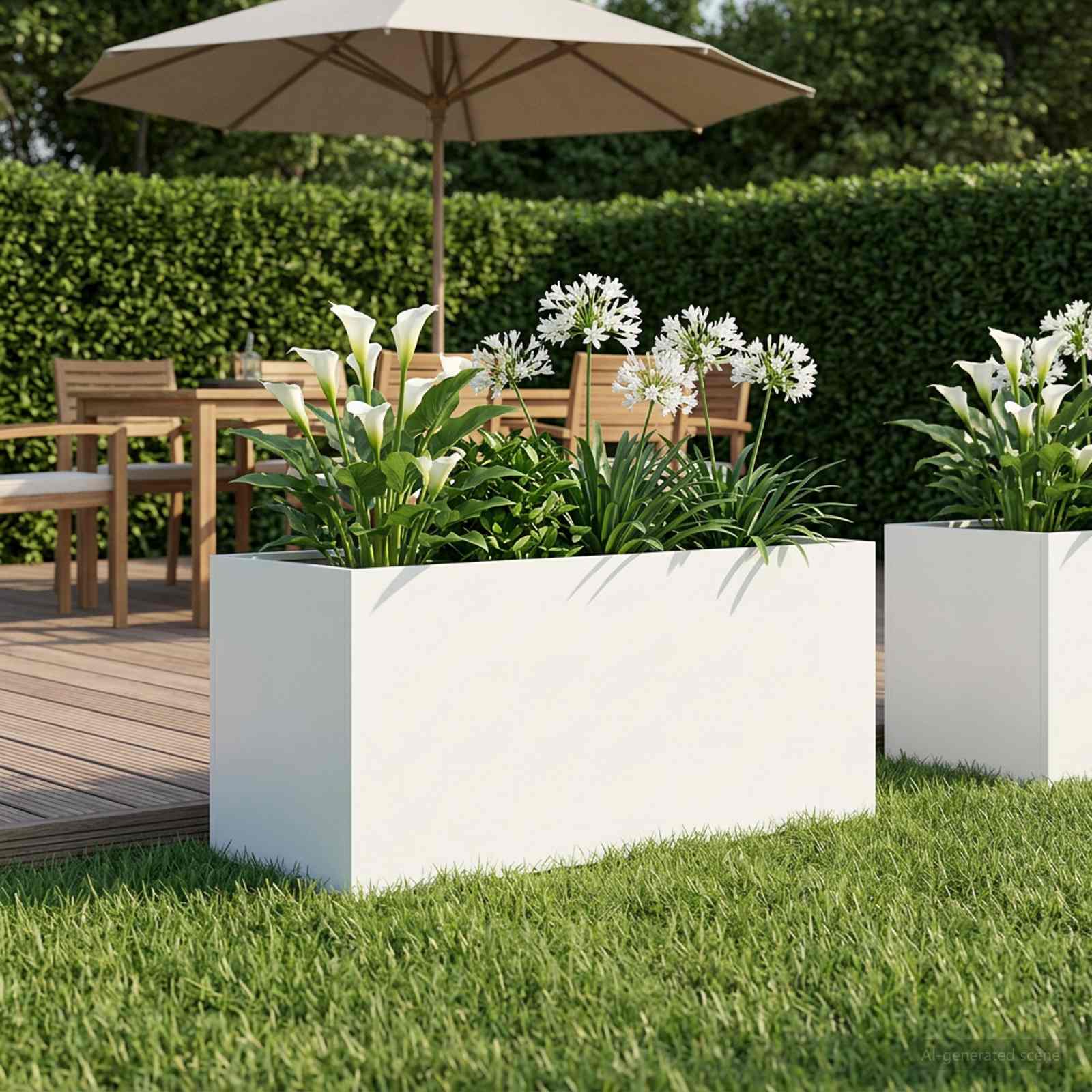 Sodo vazonas Balta 100 x 40 x 40 cm Šaltai valcuotas plienas Sodo vazonas Balta 100 x 40 x 40 cm Šaltai valcuotas plienas - Image 2