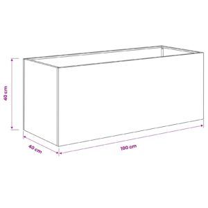 Sodo vazonas 2 vnt. Balta 100 x 40 x 40 cm