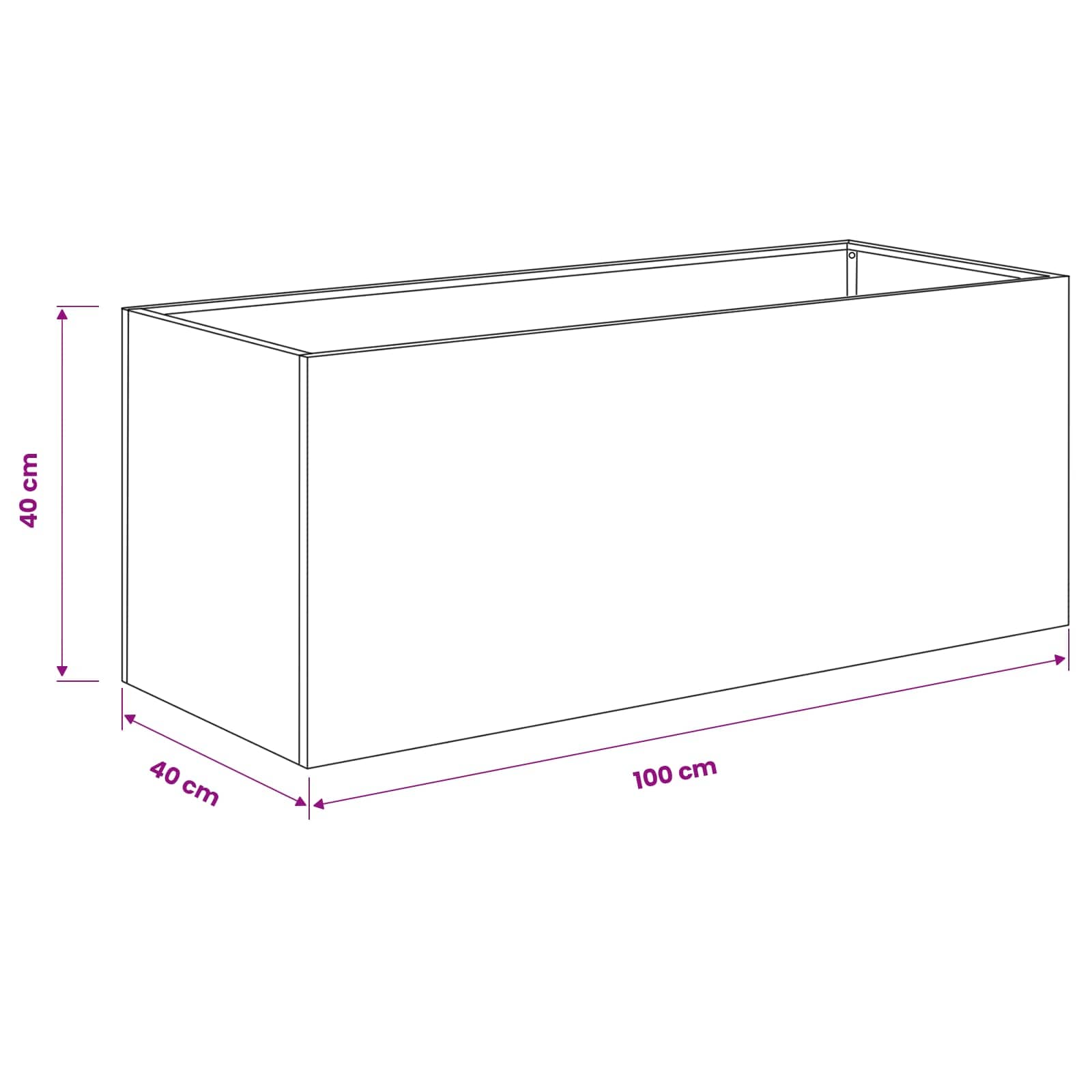 Sodo vazonas 2 vnt. Balta 100 x 40 x 40 cm Sodo vazonas 2 vnt. Balta 100 x 40 x 40 cm