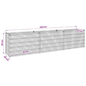 Pakelta sodo lova Pilka 240 x 40 x 55 cm