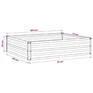 Pakelta sodo lova Juoda 100 x 80 x 24 cm