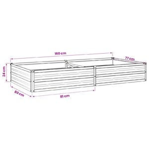 Pakelta sodo lova Pilka 160 x 80 x 24 cm