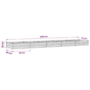 Pakelta sodo lova Juoda 400 x 80 x 24 cm