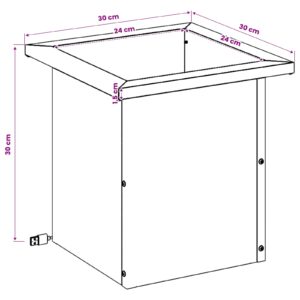 Sodo vazonas su LED 2 vnt. Antracitas 30 x 30 x 30 cm Plienas